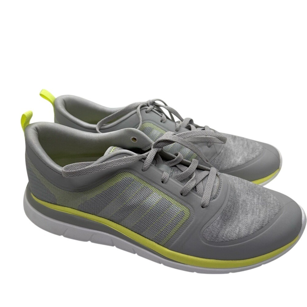 Adidas NEO Label Grey Yellow Mesh Athletic Sneakers Womens 9.5 F98826